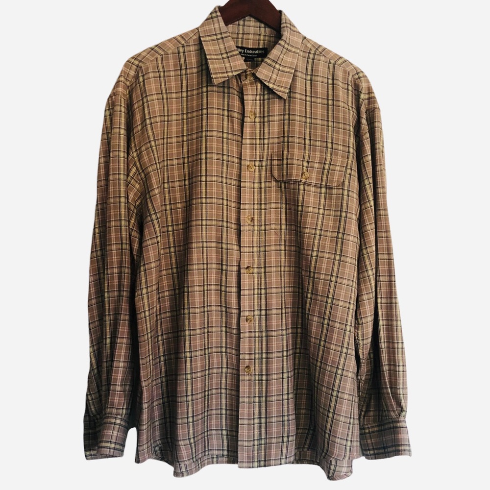 Tilley Endurables Long Sleeve Plaid Shirt Size M